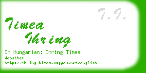 timea ihring business card